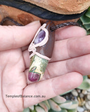 Load image into Gallery viewer, Pendant - RUBY FUSCHITE with amethyst