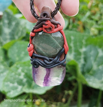 Load image into Gallery viewer, Pendant - FLUORITE with green aventurine