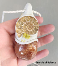 Load image into Gallery viewer, Pendant - Golden Quartz and Ammonite