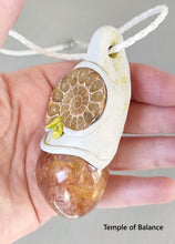 Load image into Gallery viewer, Pendant - Golden Quartz and Ammonite