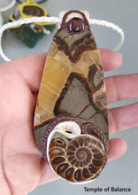 Load image into Gallery viewer, Pendant - Septarian and ammonite