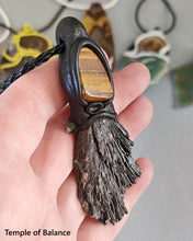 Load image into Gallery viewer, Pendant - Black Kyanite and Tiger's Eye