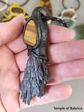 Load image into Gallery viewer, Pendant - Black Kyanite and Tiger's Eye