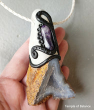 Load image into Gallery viewer, Pendant - Blue Lace Agate + Amethyst
