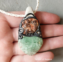 Load image into Gallery viewer, Pendant - Green Fluorite + granite / pink feldspar