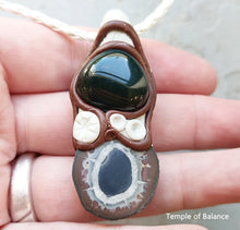 Load image into Gallery viewer, Pendant - Septarian with Green Moss Agate