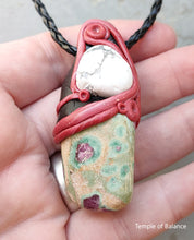 Load image into Gallery viewer, Pendant - Ruby Fuschite with howlite