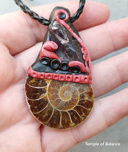 Load image into Gallery viewer, Pendant - Ammonite with Amethyst