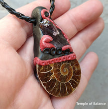 Load image into Gallery viewer, Pendant - Ammonite with Amethyst