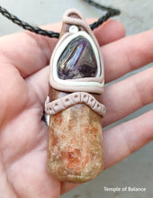 Load image into Gallery viewer, Pendant - Sunstone with amethyst