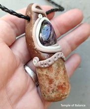 Load image into Gallery viewer, Pendant - Sunstone with amethyst