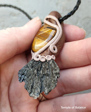 Load image into Gallery viewer, Pendant - Black Kyanite with Tiger's Eye