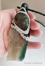 Load image into Gallery viewer, Pendant - Chrome Chalcedony & Labradorite