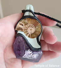 Load image into Gallery viewer, Pendant - Ammonite & Amethyst