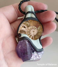 Load image into Gallery viewer, Pendant - Ammonite & Amethyst
