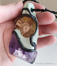 Load image into Gallery viewer, Pendant - Ammonite & Amethyst