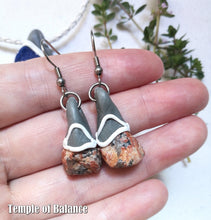 Load image into Gallery viewer, Pendant & Earring set - Azurite with Granite / Pink Feldspar