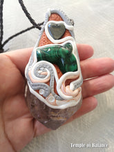 Load image into Gallery viewer, Pendant - Smoky Quartz with Malachite and Hematite