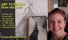Load image into Gallery viewer, ART TUTORIAL - step by step tree drawing