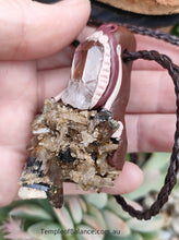Load image into Gallery viewer, Pendant - AEGIRINE with smoky quartz and clear quartz
