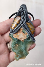 Load image into Gallery viewer, Pendant - MTOROLITE (Chrome Chalcedony) with tiger&#39;s eye
