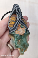 Load image into Gallery viewer, Pendant - MTOROLITE (Chrome Chalcedony) with tiger&#39;s eye
