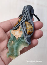 Load image into Gallery viewer, Pendant - MTOROLITE (Chrome Chalcedony) with tiger&#39;s eye
