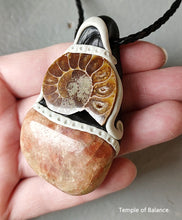 Load image into Gallery viewer, Pendant - Sunstone + Ammonite

