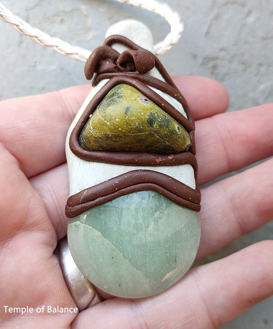 Pendant - Green Aventurine with Atlantisite