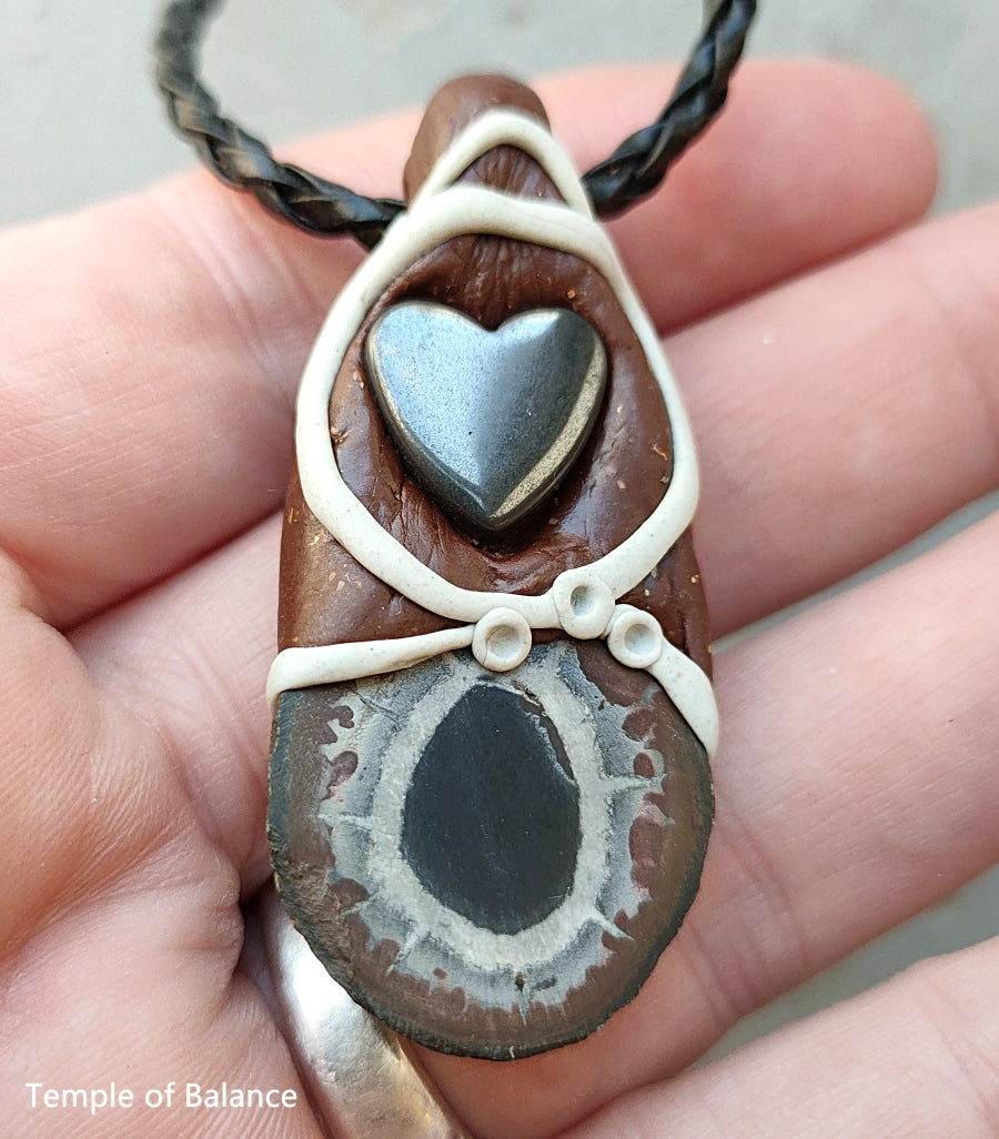 Pendant - Septarian with hematite