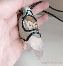 Load image into Gallery viewer, Pendant - Ammonite &amp; Clear Quartz
