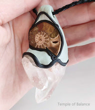 Load image into Gallery viewer, Pendant - Ammonite &amp; Clear Quartz
